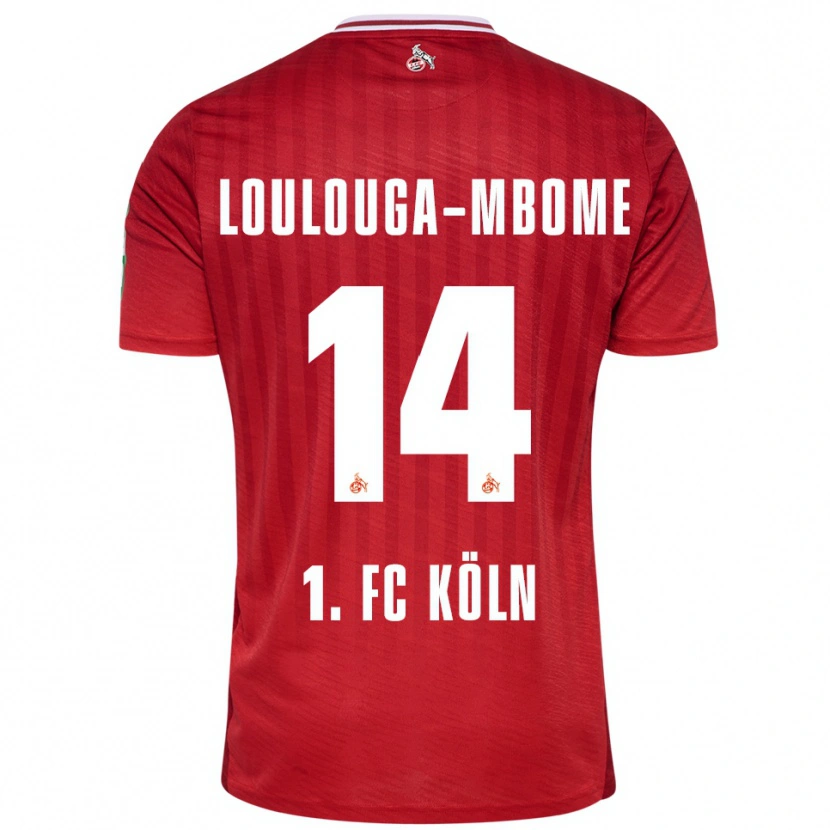 Danxen Pánské Pascal Loulouga-Mbome #14 Červená Bílá Daleko Hráčské Dresy 2025/26 Dres