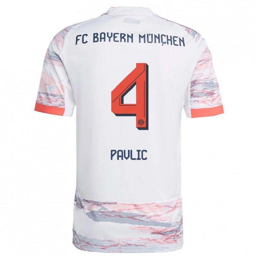 Danxen Pánské Raphael Pavlic #4 Bílá Šedá Daleko Hráčské Dresy 2025/26 Dres