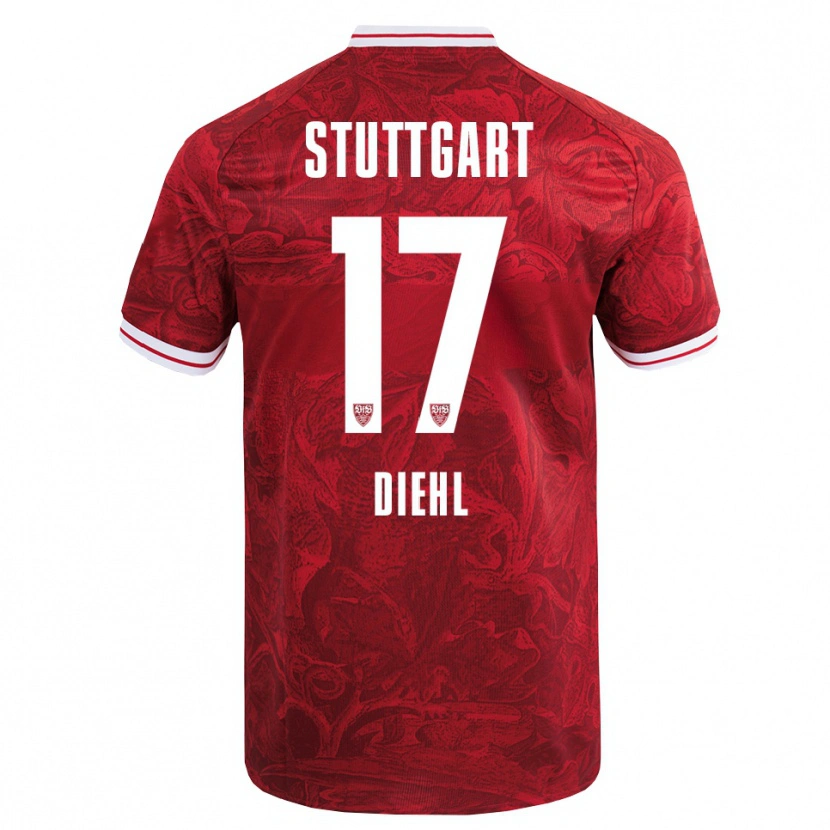 Danxen Pánské Justin Diehl #17 Červená Černá Daleko Hráčské Dresy 2025/26 Dres
