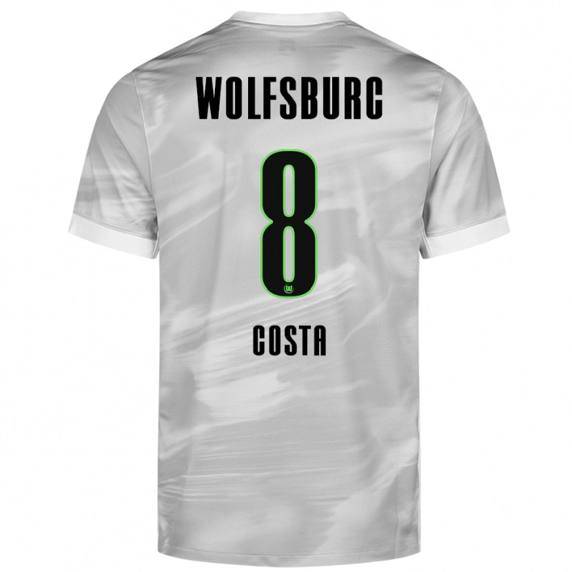 Danxen Pánské Jesse Costa #8 Šedá Bílá Daleko Hráčské Dresy 2025/26 Dres