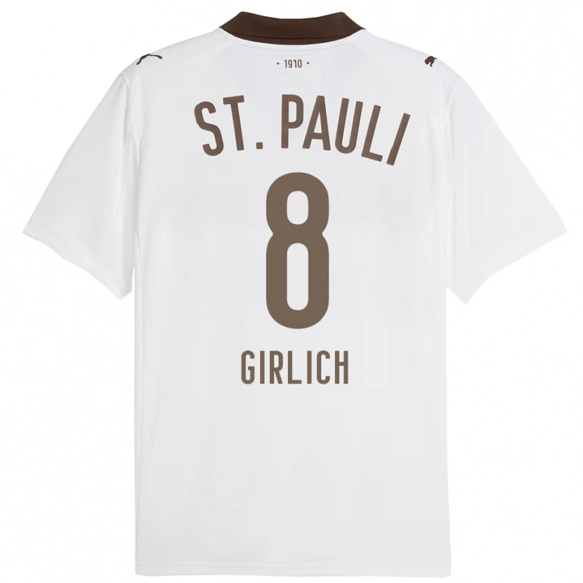 Danxen Pánské Max Girlich #8 Bílá Červená Daleko Hráčské Dresy 2025/26 Dres