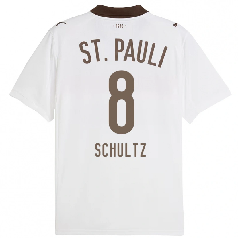 Danxen Pánské Paul Schultz #8 Bílá Červená Daleko Hráčské Dresy 2025/26 Dres