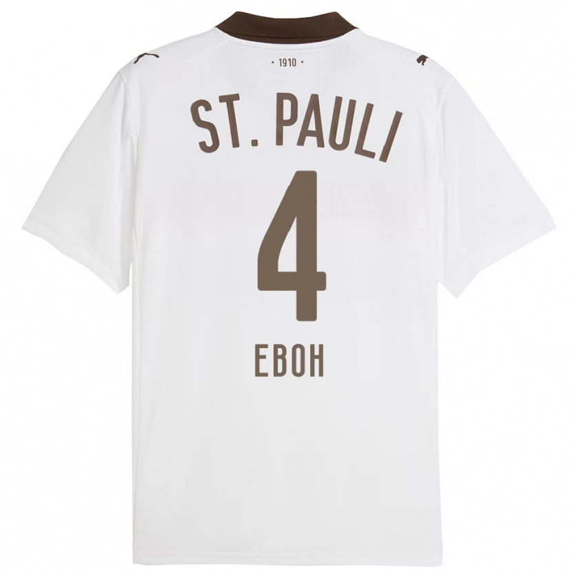 Danxen Pánské Emmanuel Eboh #4 Bílá Červená Daleko Hráčské Dresy 2025/26 Dres