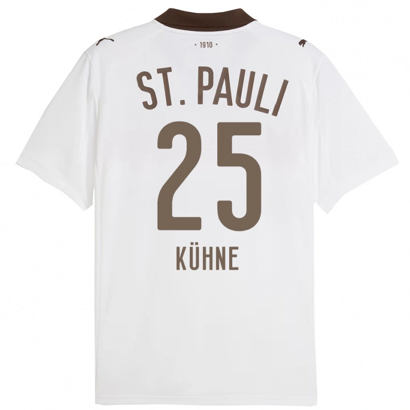 Danxen Pánské Florian Kühne #25 Bílá Červená Daleko Hráčské Dresy 2025/26 Dres