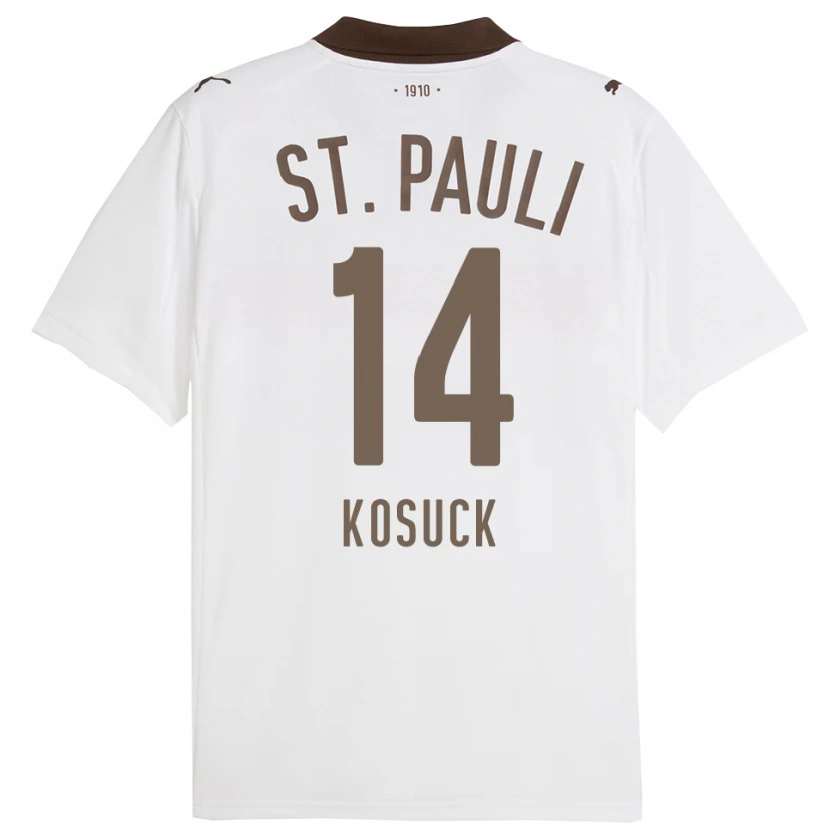 Danxen Pánské Mats Kosuck #14 Bílá Červená Daleko Hráčské Dresy 2025/26 Dres