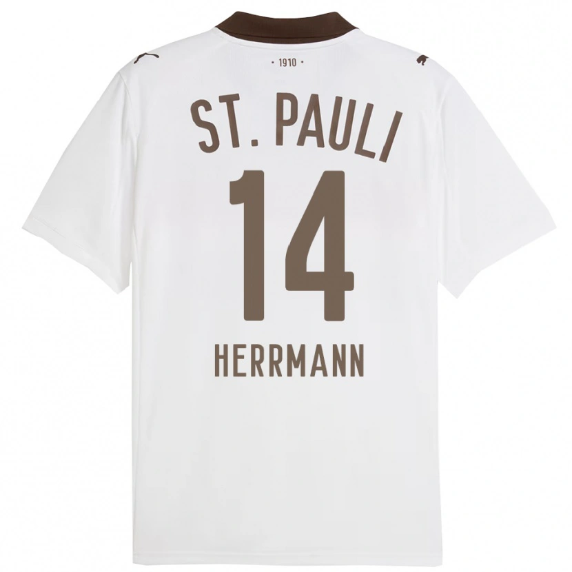 Danxen Pánské Mats Herrmann #14 Bílá Červená Daleko Hráčské Dresy 2025/26 Dres