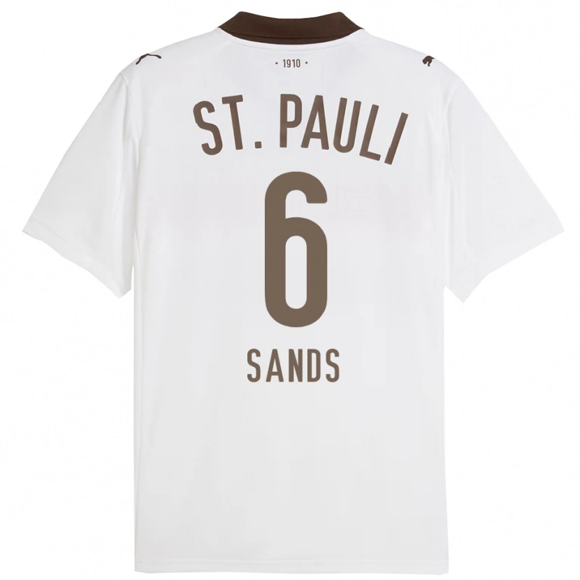 Danxen Pánské James Sands #6 Bílá Červená Daleko Hráčské Dresy 2025/26 Dres