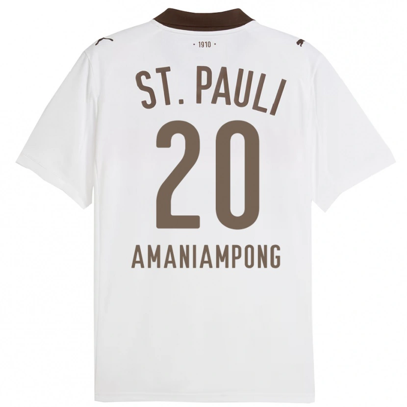Danxen Pánské Marces Amaniampong #20 Bílá Červená Daleko Hráčské Dresy 2025/26 Dres