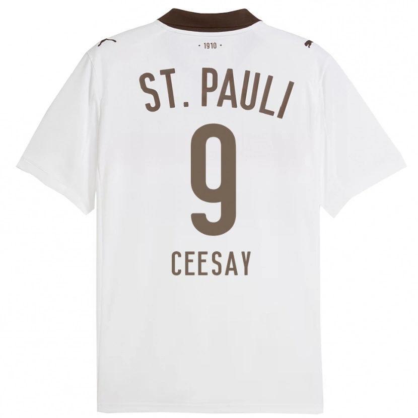 Danxen Pánské Abdoulie Ceesay #9 Bílá Červená Daleko Hráčské Dresy 2025/26 Dres