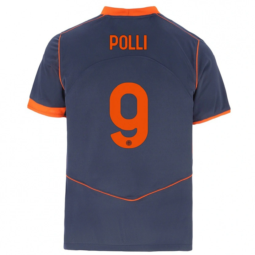 Danxen Pánské Elisa Polli #9 Šedá Oranžová Třetí Hráčské Dresy 2025/26 Dres