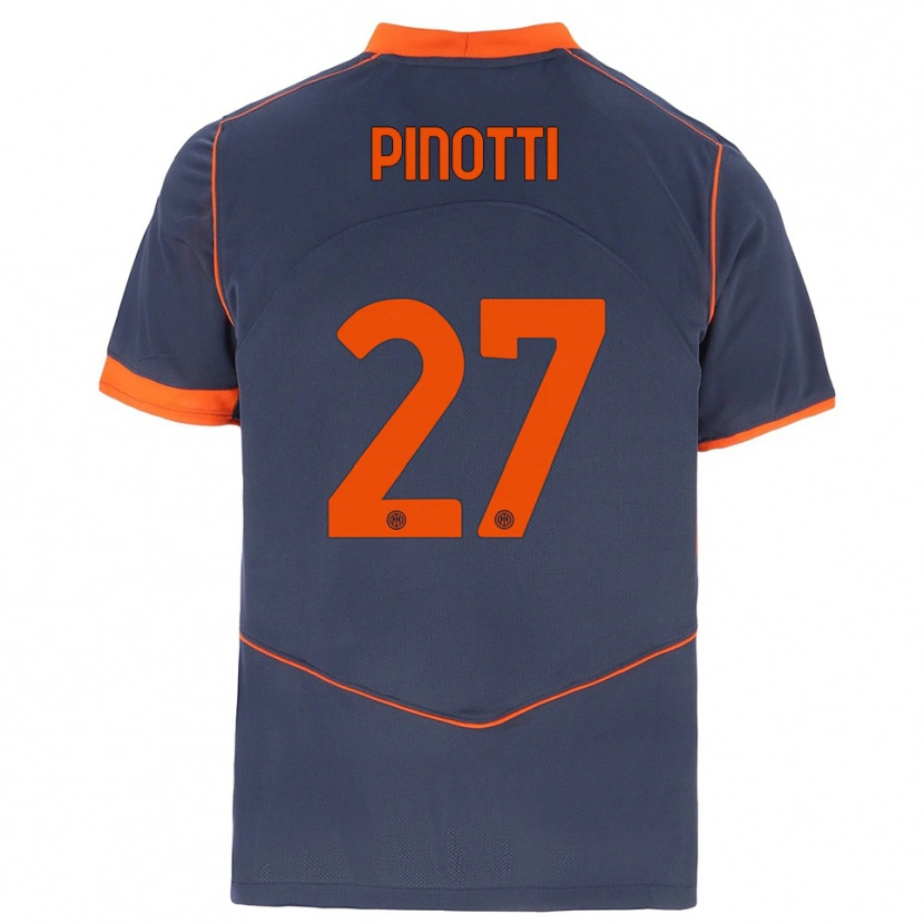 Danxen Pánské Manuel Pinotti #27 Šedá Oranžová Třetí Hráčské Dresy 2025/26 Dres