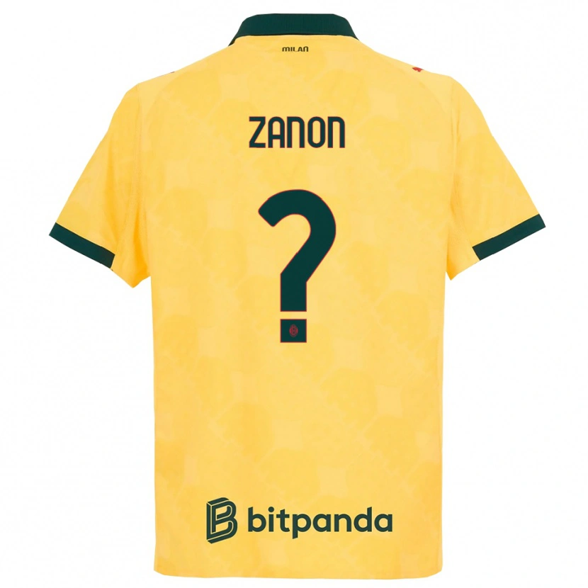 Danxen Pánské Thomas Zanon #0 Žlutá Černá Třetí Hráčské Dresy 2025/26 Dres
