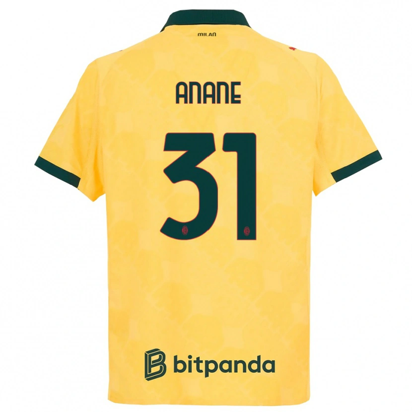 Danxen Pánské Emmanuel Anane #31 Žlutá Černá Třetí Hráčské Dresy 2025/26 Dres