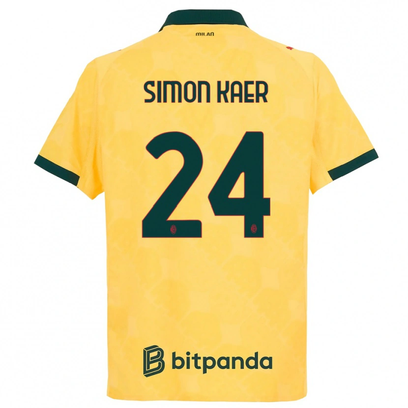 Danxen Pánské Simon Kaer #24 Žlutá Černá Třetí Hráčské Dresy 2025/26 Dres