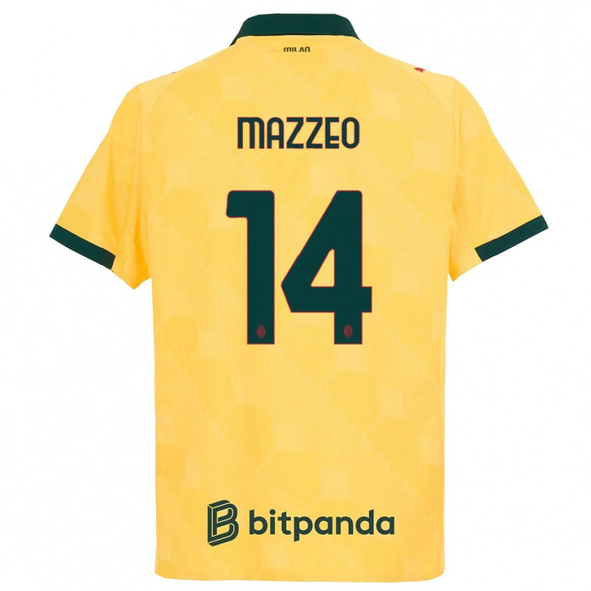 Danxen Pánské Kevin Mazzeo #14 Žlutá Černá Třetí Hráčské Dresy 2025/26 Dres