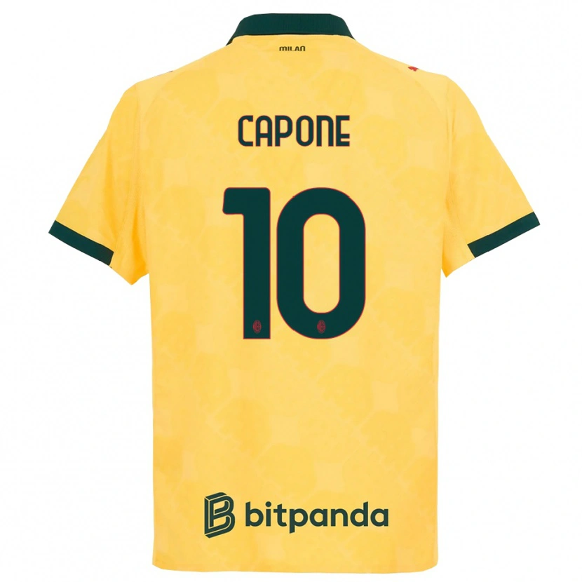 Danxen Pánské Andrea Capone #10 Žlutá Černá Třetí Hráčské Dresy 2025/26 Dres