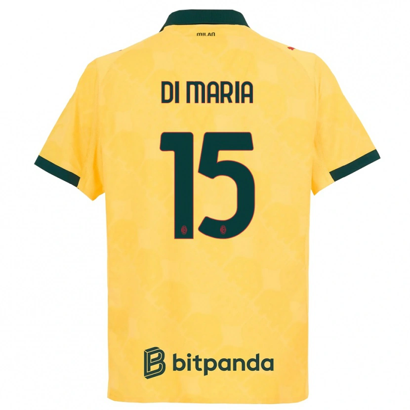 Danxen Pánské Alessandro Di Maria #15 Žlutá Černá Třetí Hráčské Dresy 2025/26 Dres