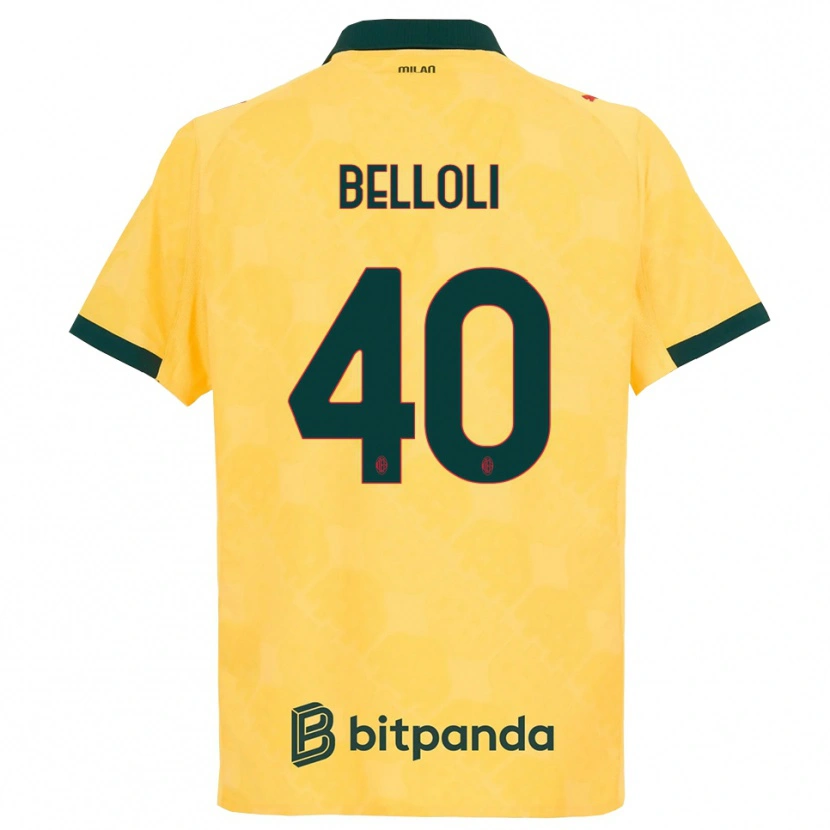 Danxen Pánské Sofia Belloli #40 Žlutá Černá Třetí Hráčské Dresy 2025/26 Dres