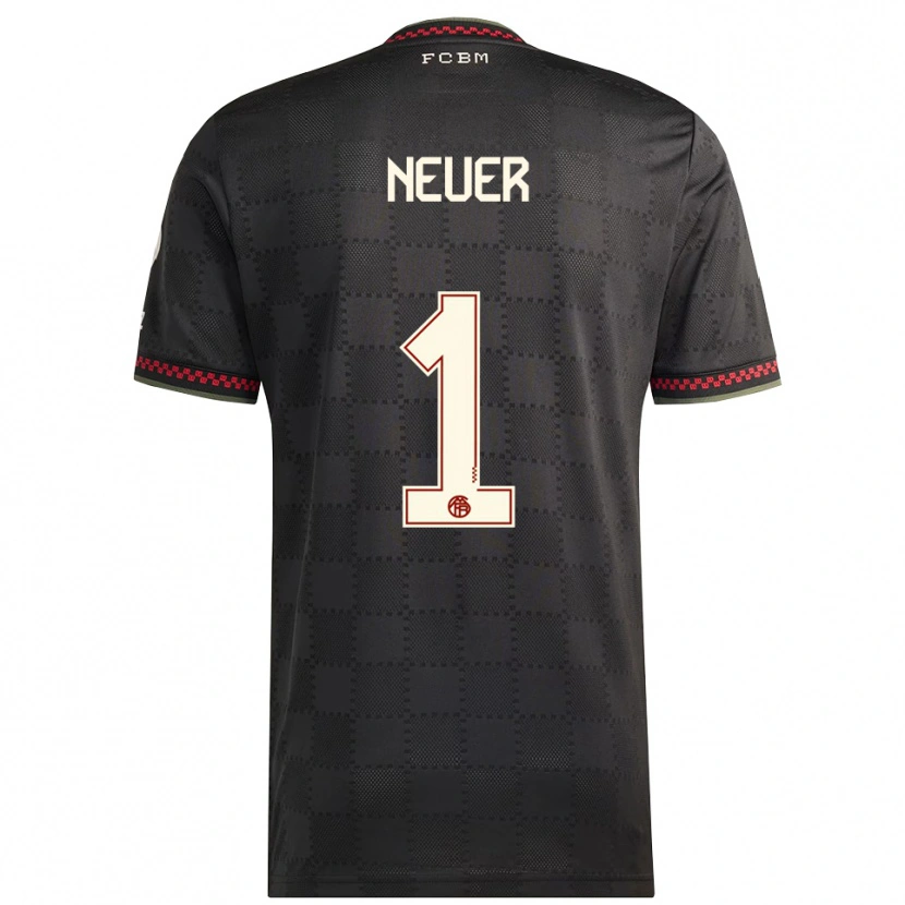 Danxen Pánské Manuel Neuer #1 Černá Bílá Třetí Hráčské Dresy 2025/26 Dres