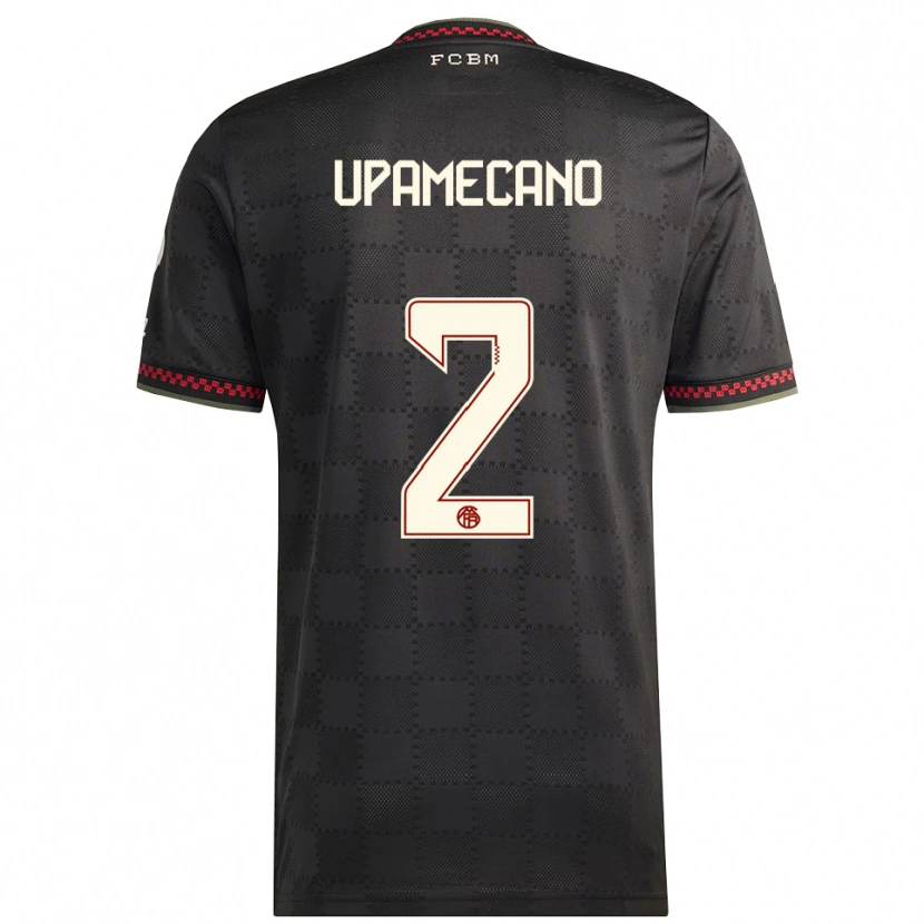 Danxen Pánské Dayot Upamecano #2 Černá Bílá Třetí Hráčské Dresy 2025/26 Dres