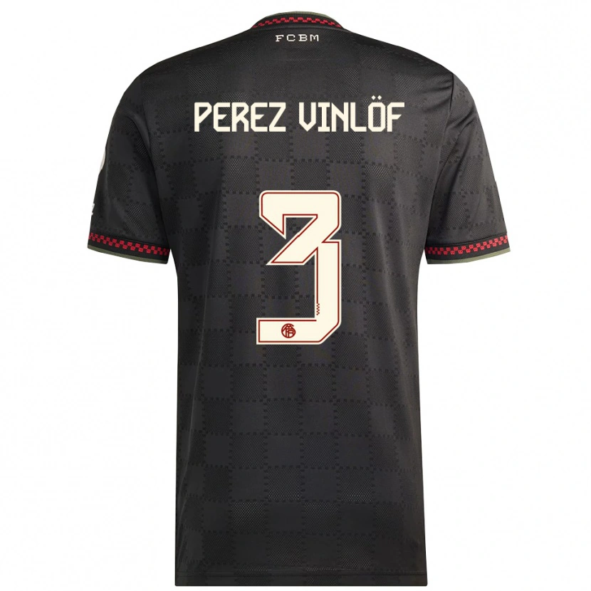 Danxen Pánské Matteo Perez Vinlöf #3 Černá Bílá Třetí Hráčské Dresy 2025/26 Dres