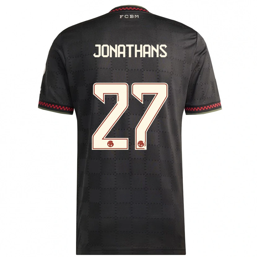 Danxen Pánské David Jonathans #27 Černá Bílá Třetí Hráčské Dresy 2025/26 Dres