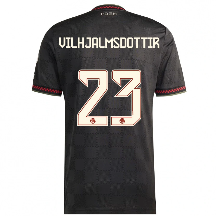 Danxen Pánské Karolina Lea Vilhjalmsdottir #23 Černá Bílá Třetí Hráčské Dresy 2025/26 Dres
