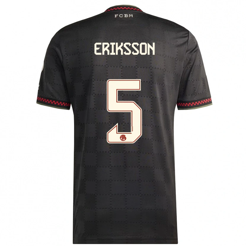 Danxen Pánské Magdalena Eriksson #5 Černá Bílá Třetí Hráčské Dresy 2025/26 Dres