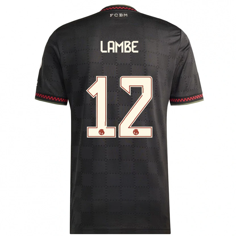 Danxen Pánské Allen Junior Lambé #12 Černá Bílá Třetí Hráčské Dresy 2025/26 Dres