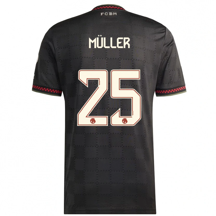 Danxen Pánské Thomas Müller #25 Černá Bílá Třetí Hráčské Dresy 2025/26 Dres