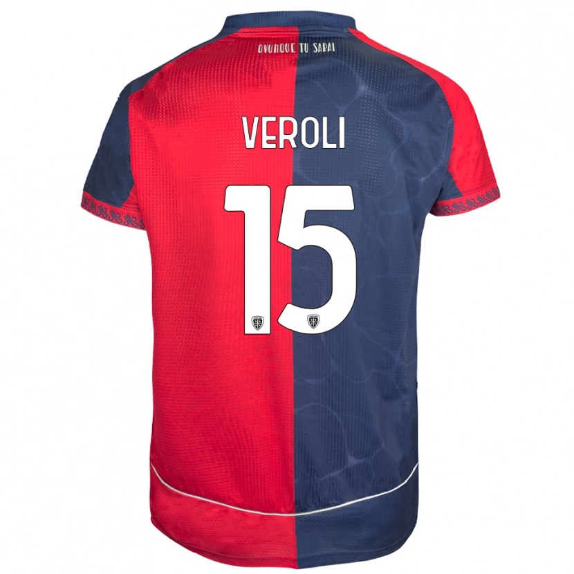 Danxen Dámské Davide Veroli #15 Červená Námořnická Modř Domů Hráčské Dresy 2025/26 Dres
