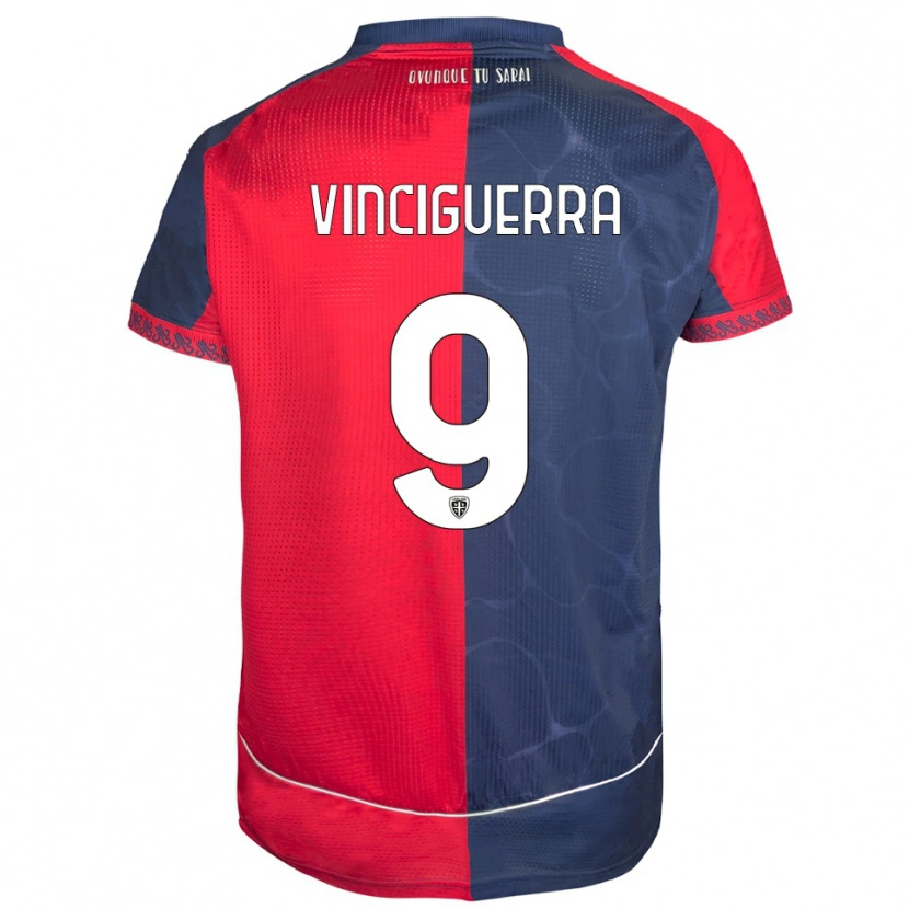 Danxen Dámské Alessandro Vinciguerra #9 Červená Námořnická Modř Domů Hráčské Dresy 2025/26 Dres