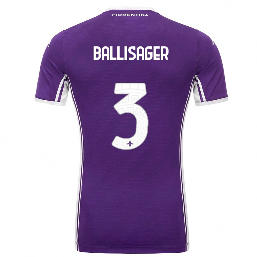 Danxen Dámské Stine Ballisager Pedersen #3 Fialová Bílá Domů Hráčské Dresy 2025/26 Dres