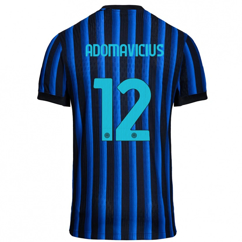 Danxen Dámské Henrikas Adomavicius #12 Černá Modrá Domů Hráčské Dresy 2025/26 Dres
