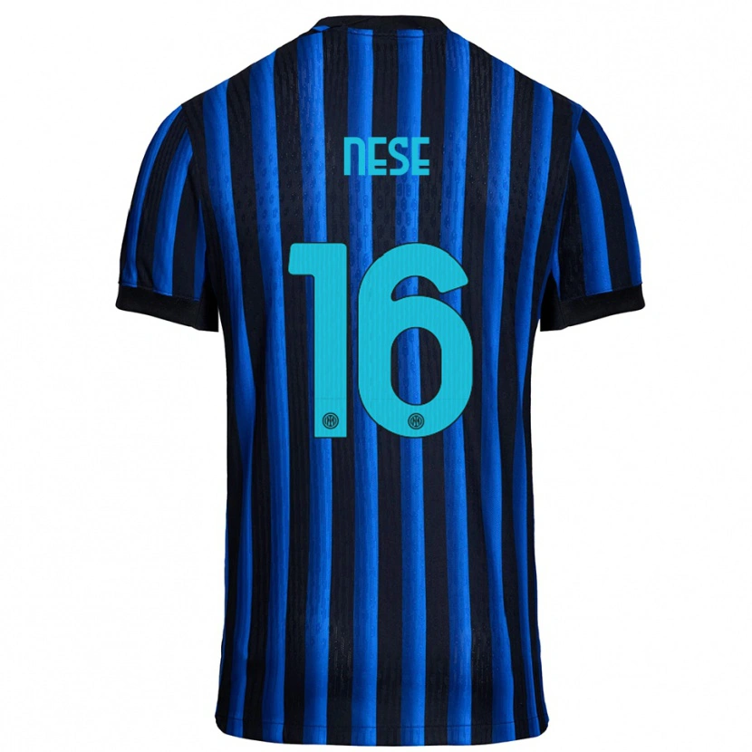 Danxen Dámské Alessio Nese #16 Černá Modrá Domů Hráčské Dresy 2025/26 Dres