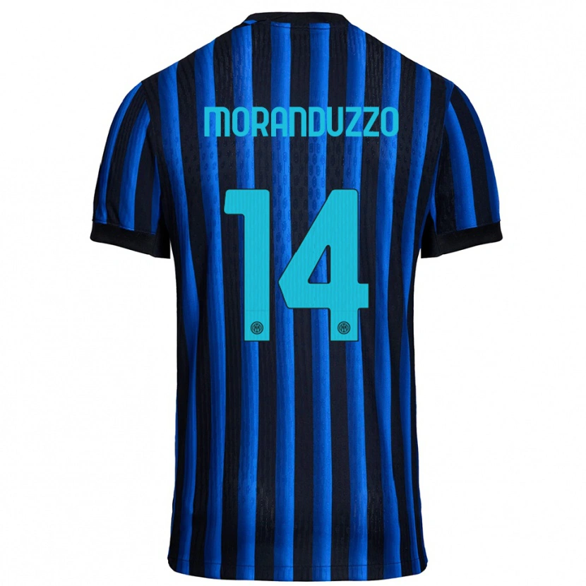 Danxen Dámské Nicolo Moranduzzo #14 Černá Modrá Domů Hráčské Dresy 2025/26 Dres