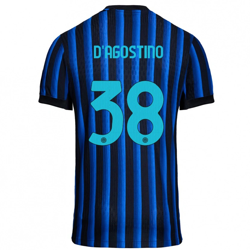 Danxen Dámské Giovanni D'agostino #38 Černá Modrá Domů Hráčské Dresy 2025/26 Dres