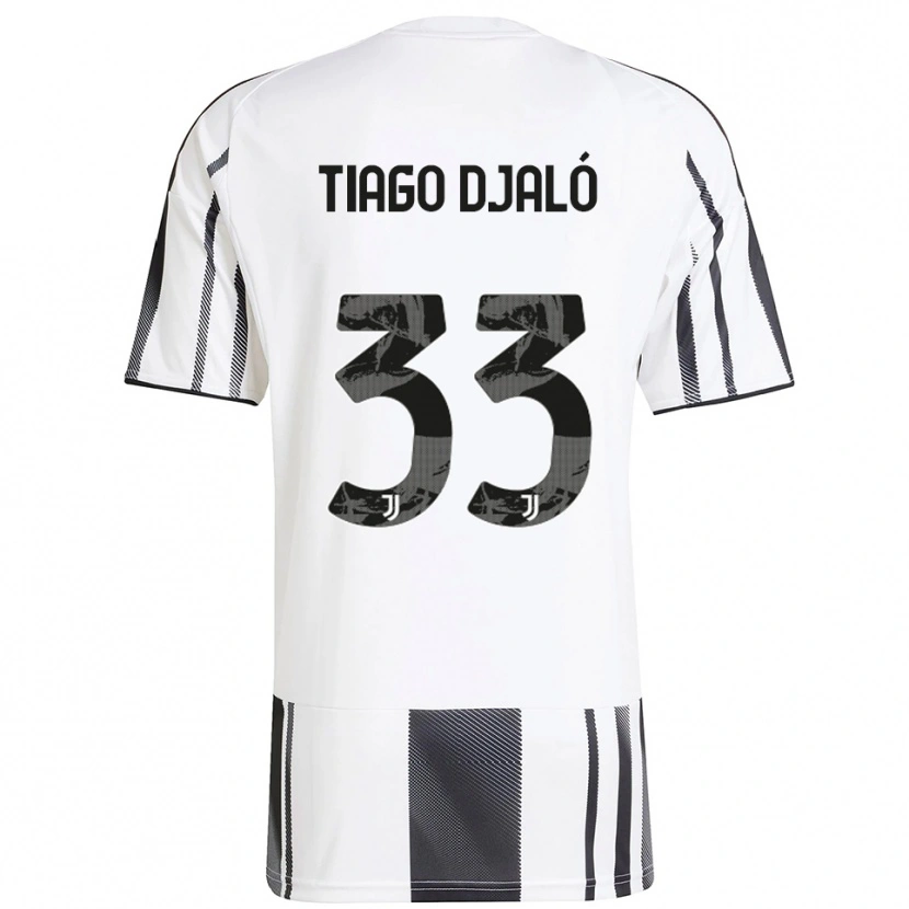 Danxen Dámské Tiago Djaló #33 Bílá Černá Domů Hráčské Dresy 2025/26 Dres
