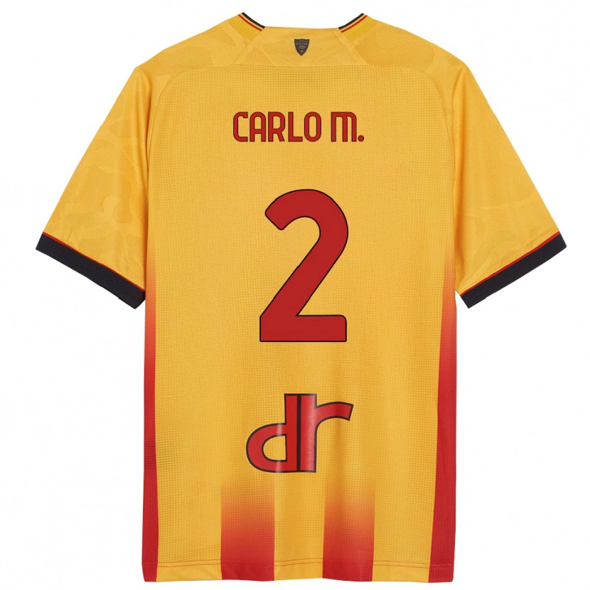 Danxen Dámské Carlo Mariano #2 Žlutá Oranžová Domů Hráčské Dresy 2025/26 Dres