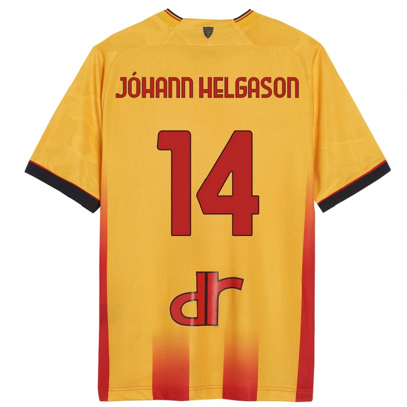 Danxen Dámské Thórir Jóhann Helgason #14 Žlutá Oranžová Domů Hráčské Dresy 2025/26 Dres
