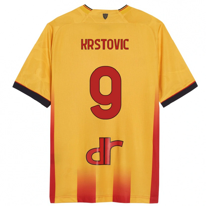 Danxen Dámské Nikola Krstović #9 Žlutá Oranžová Domů Hráčské Dresy 2025/26 Dres