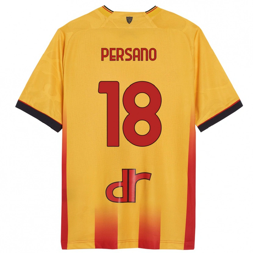 Danxen Dámské Emanuele Persano #18 Žlutá Oranžová Domů Hráčské Dresy 2025/26 Dres