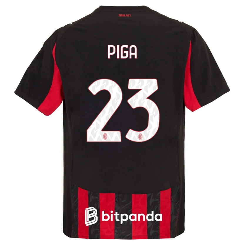 Danxen Dámské Julie Piga #23 Červená Černá Domů Hráčské Dresy 2025/26 Dres