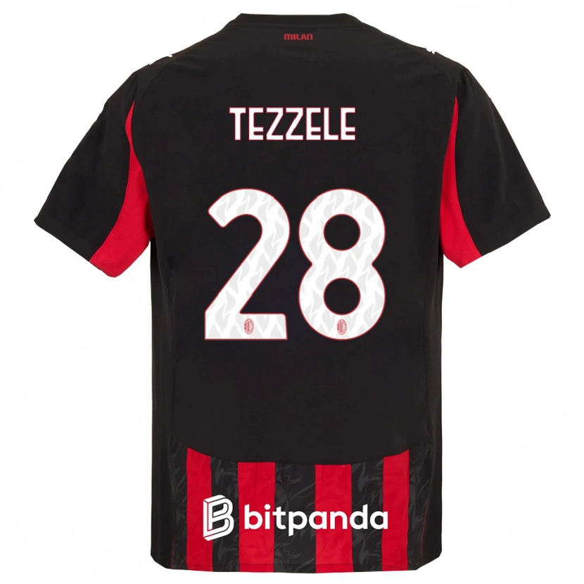 Danxen Dámské Matteo Tezzele #28 Červená Černá Domů Hráčské Dresy 2025/26 Dres