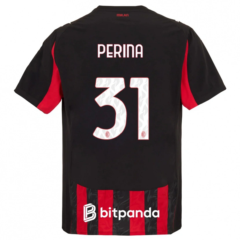 Danxen Dámské Gioele Perina #31 Červená Černá Domů Hráčské Dresy 2025/26 Dres