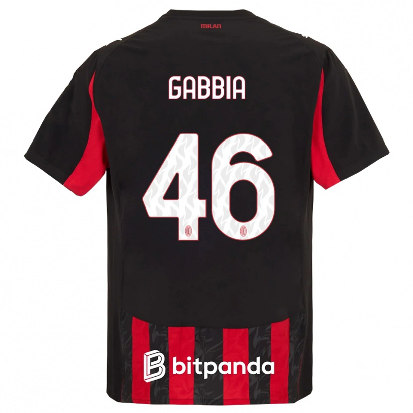 Danxen Dámské Matteo Gabbia #46 Červená Černá Domů Hráčské Dresy 2025/26 Dres