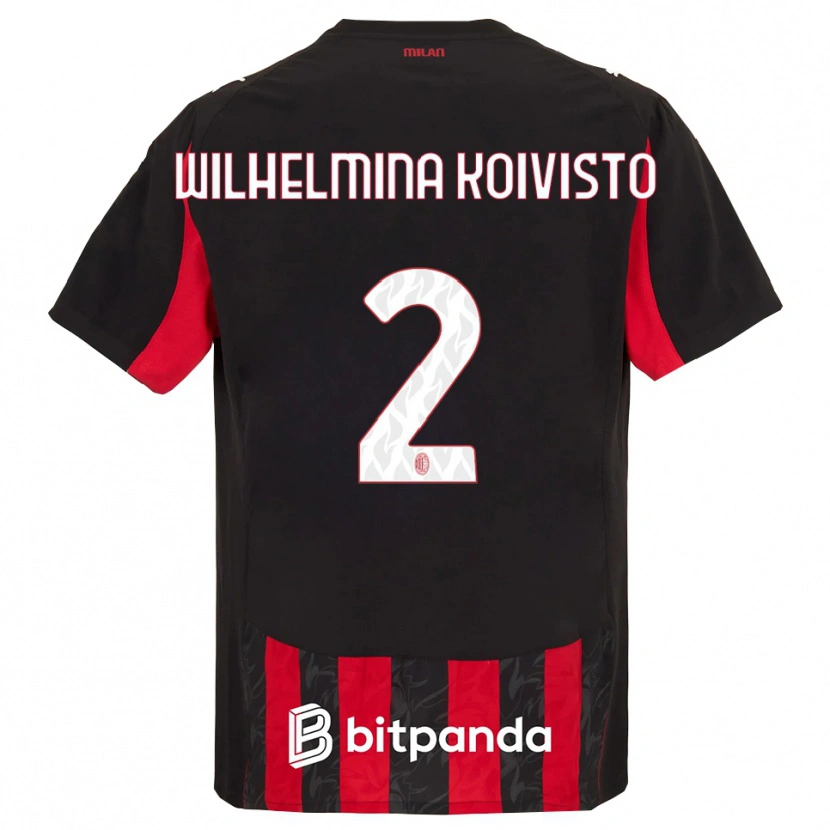 Danxen Dámské Emma Wilhelmina Koivisto #2 Červená Černá Domů Hráčské Dresy 2025/26 Dres