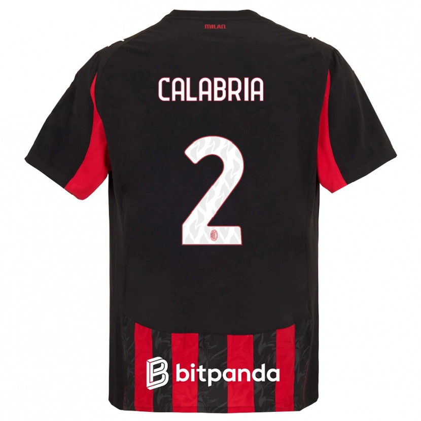 Danxen Dámské Davide Calabria #2 Červená Černá Domů Hráčské Dresy 2025/26 Dres