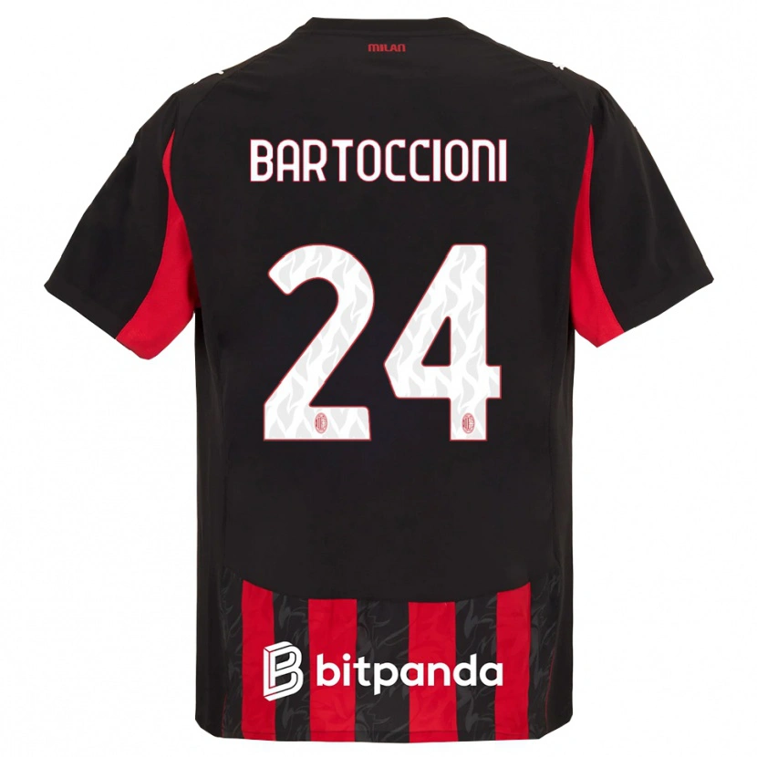 Danxen Dámské Andrea Bartoccioni #24 Červená Černá Domů Hráčské Dresy 2025/26 Dres
