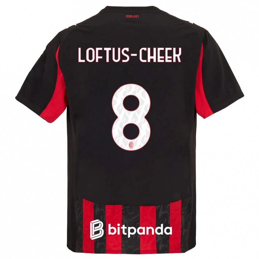 Danxen Dámské Ruben Loftus-Cheek #8 Červená Černá Domů Hráčské Dresy 2025/26 Dres